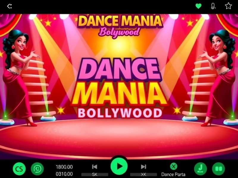 Dance Mania Bollywood - Main Interface Dance Mania Bollywood main screen showing vibrant dance floor with Bollywood-style animations