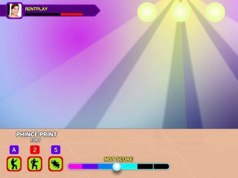 Dance Mania Bollywood - Gameplay Screenshot Dance Mania Bollywood gameplay showing rhythm prompts and score display